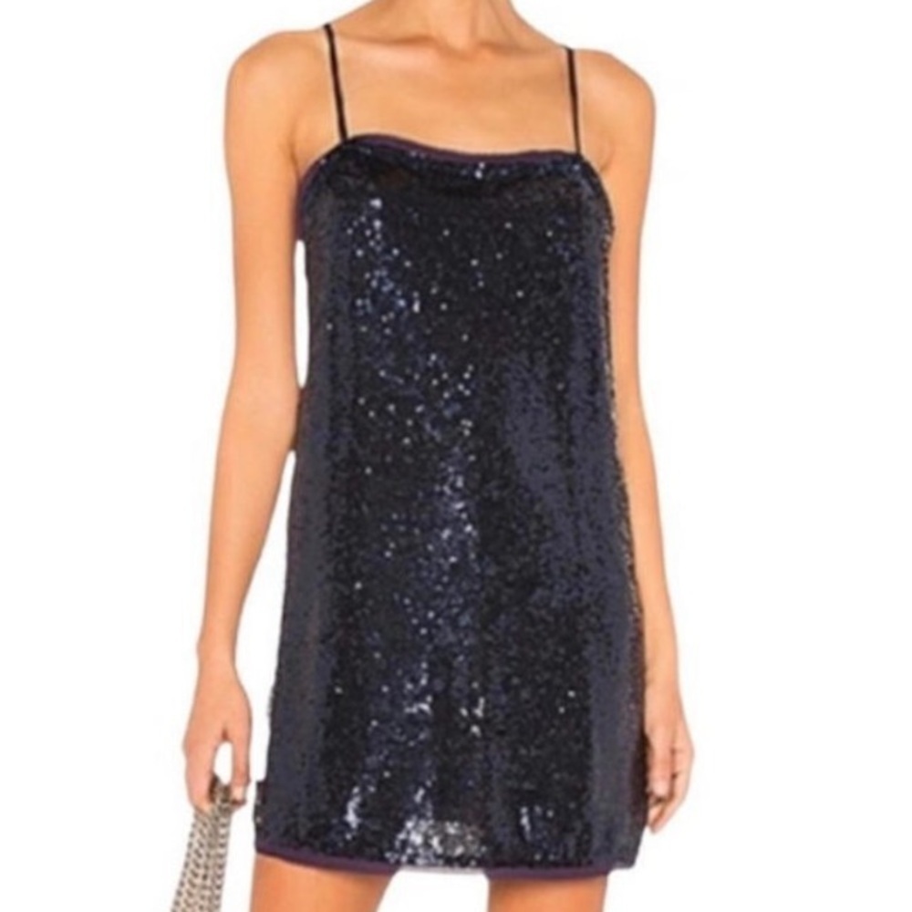 FREE PEOPLE navy sequin mini dress